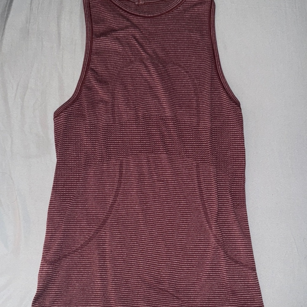 Lululemon Athletica Burgundy Striped Tank Top